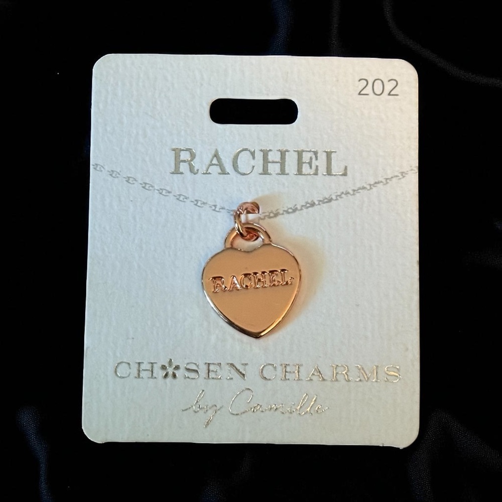 Chosen Charms rose gold Rachel name heart charm
